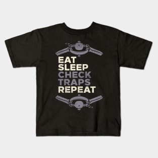 Eat Sleep Check Traps Repeat Kids T-Shirt